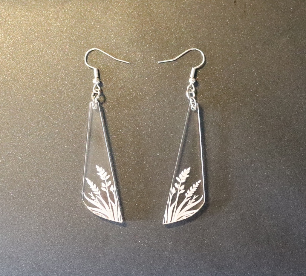 Boucles d'oreilles roseaux plexi