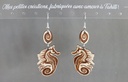 Boucles d'oreilles hippocampe bois