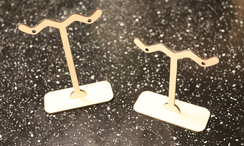 Présentoir individuel à boucles d'oreilles en bois (5 à 15 cm)