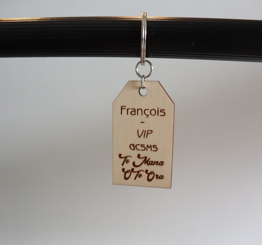 Porte-clé logo personnalisé en bois