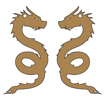 Boucles d'oreilles chinoises Dragon bois