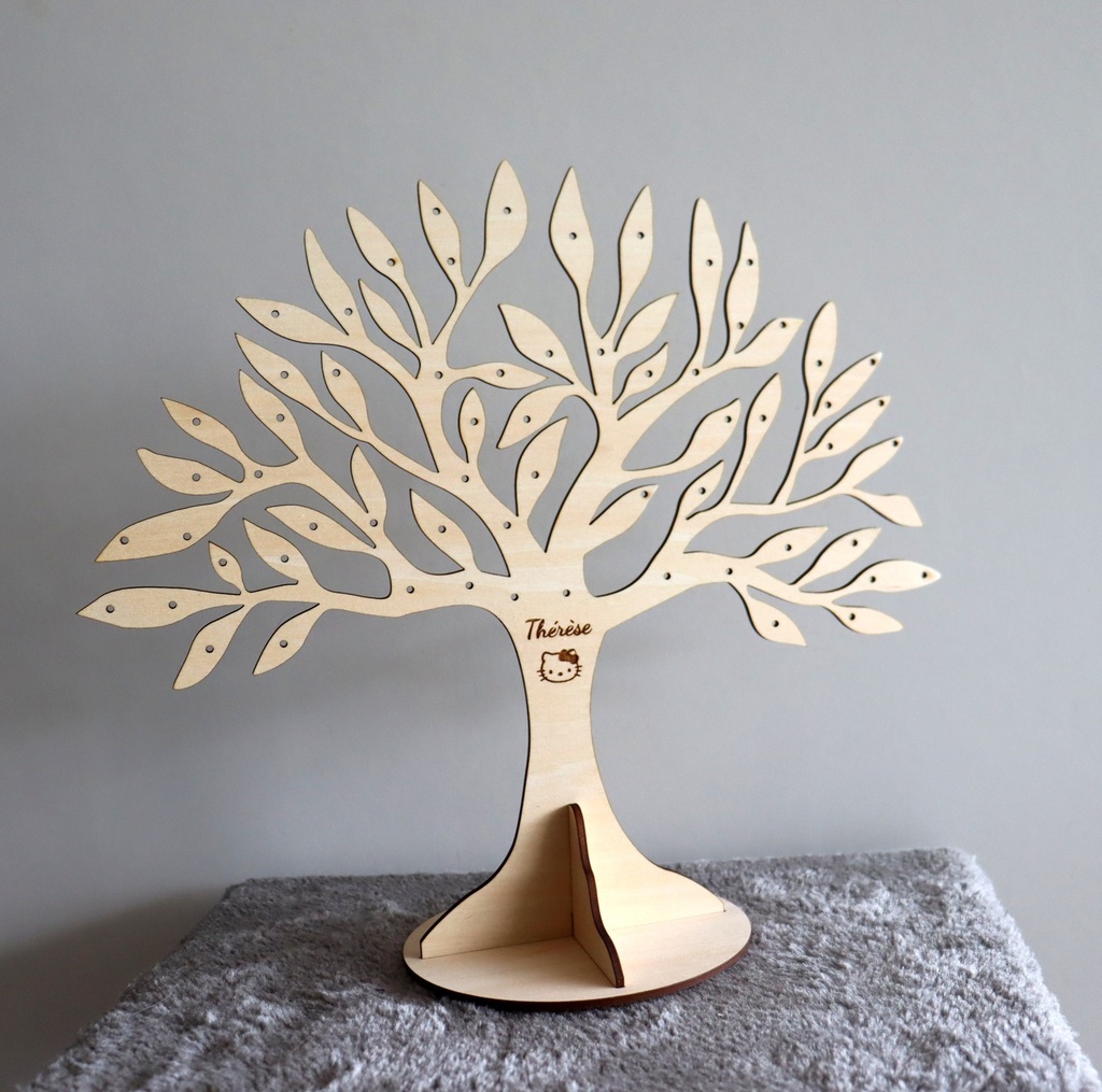 Présentoir arbre pour boucles d'oreilles en bois
