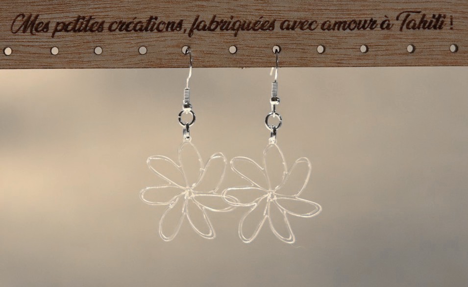 Boucles d'oreilles tiare ajourée plexi