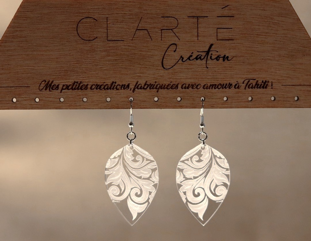 Boucles d'oreilles florales plexi