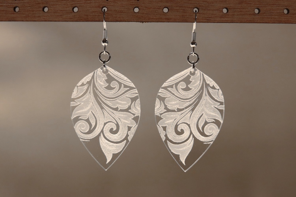 Boucles d'oreilles florales plexi