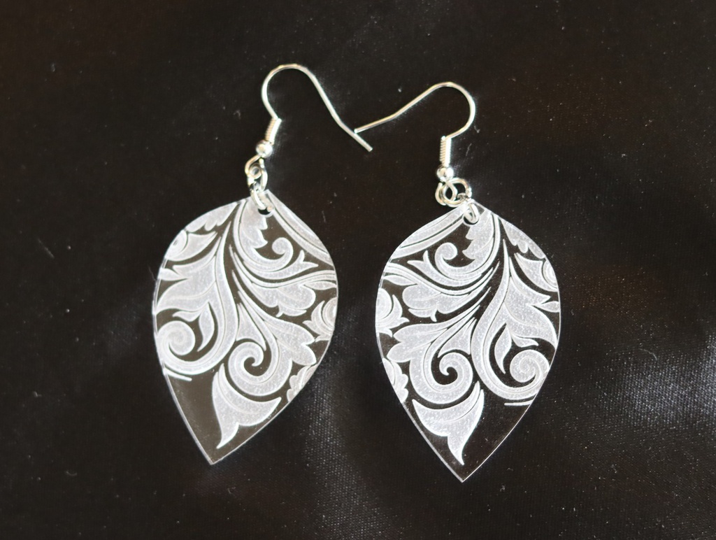 Boucles d'oreilles florales plexi