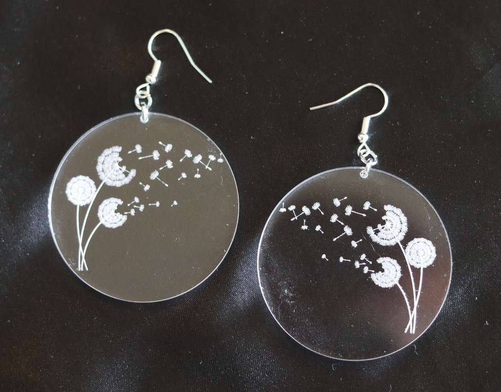 Boucles d'oreilles pissenlit plexi