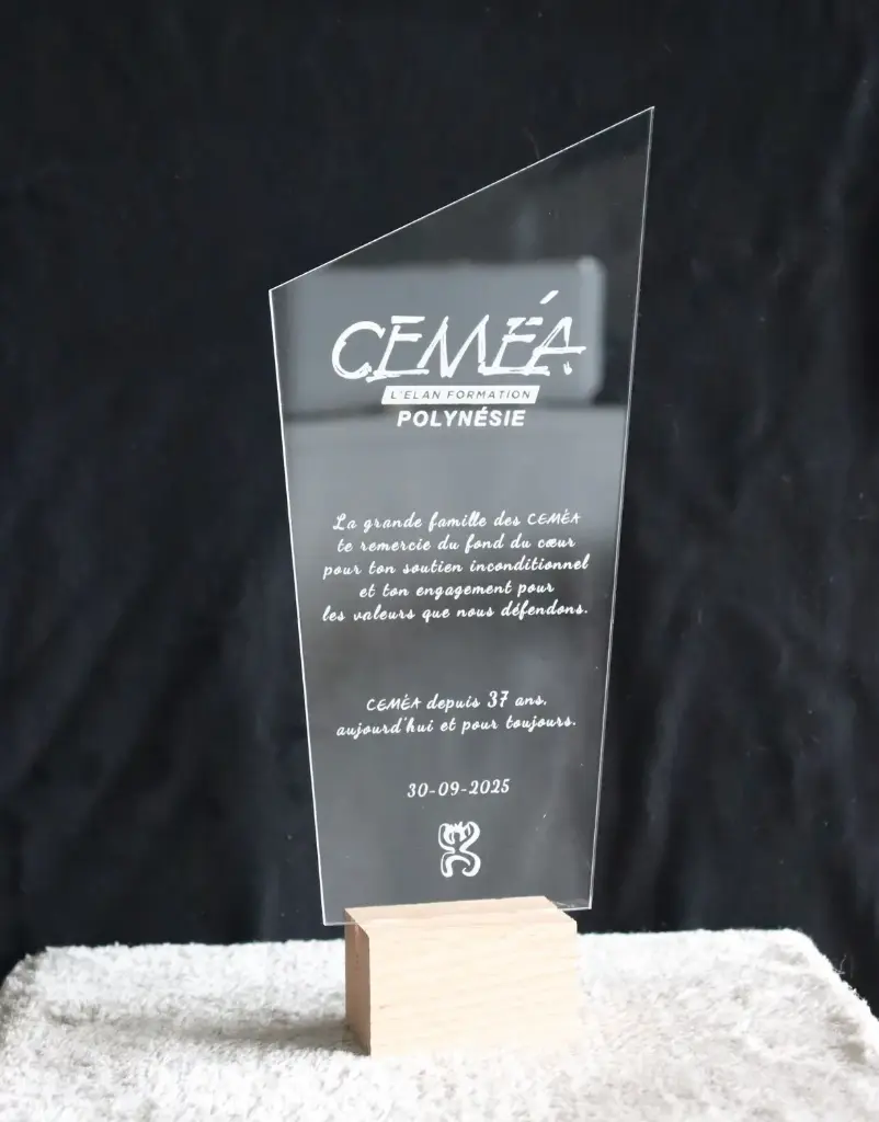 Trophée acrylique personnalisé - Forme simple