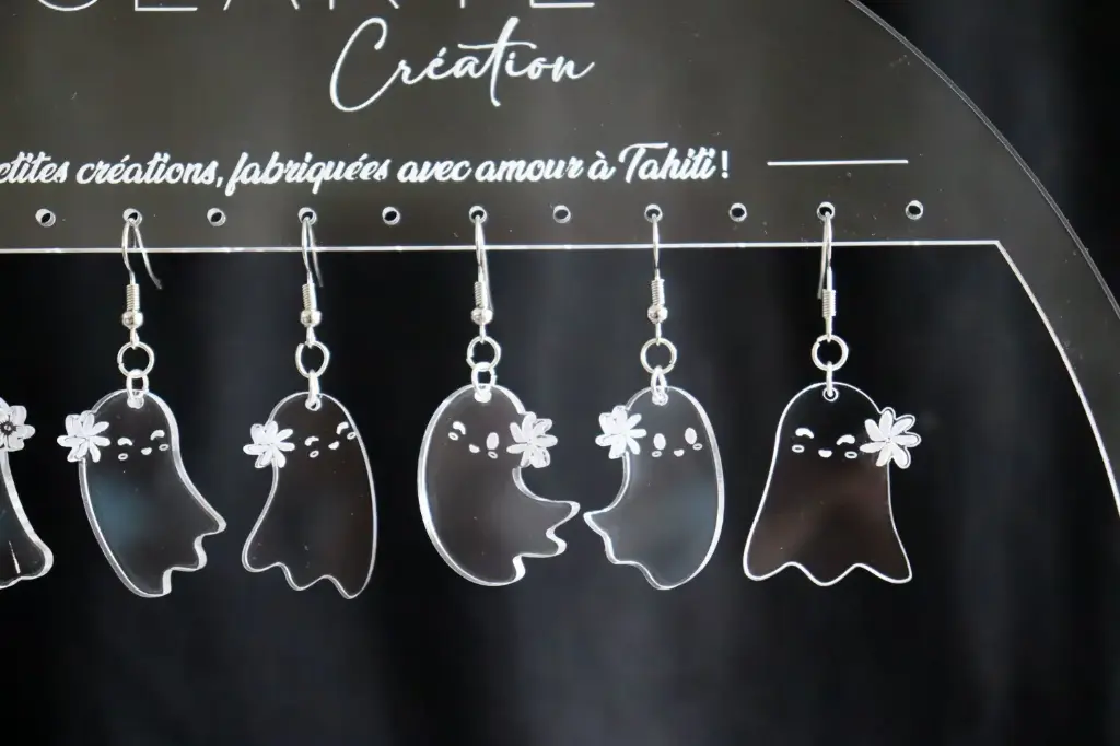 Boucles d'oreilles fantômes acrylique