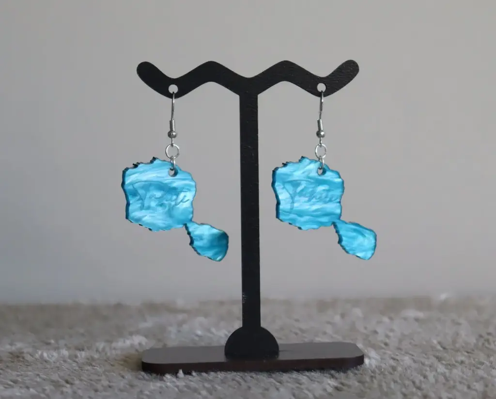 Boucles d'oreilles Tahiti map acrylique bleu