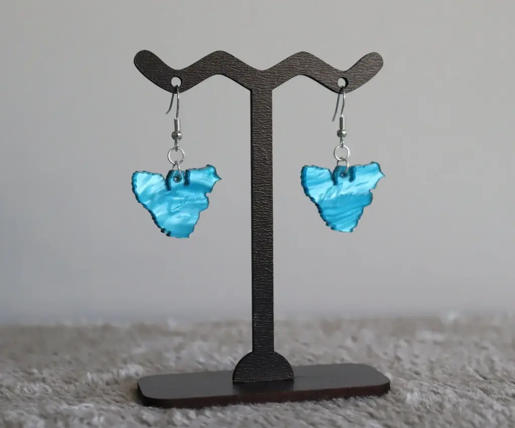 [BOBLMM001] Boucles d'oreilles Moorea map acrylique bleu