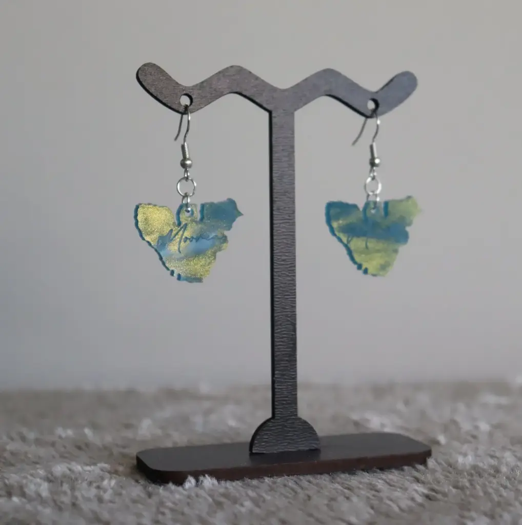 Boucles d'oreilles Moorea map acrylique bleu Navy