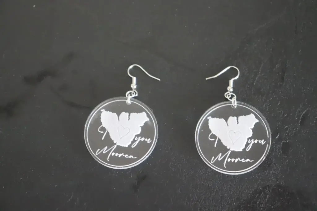 [BOPLILYM001] Boucles d'oreilles I love you Moorea acrylique