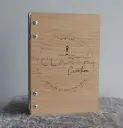 Livret A5 avec gravure personnalisée en bois