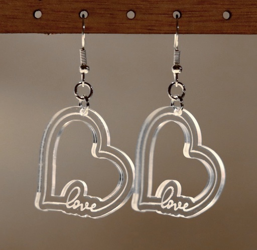Boucles d'oreilles "love" plexi