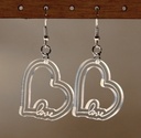 Boucles d'oreilles "love" plexi