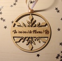 Boule de noël personnalisée bois