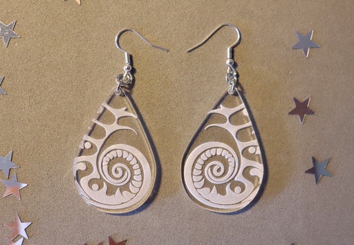 Boucles d'oreilles coquillage plexi