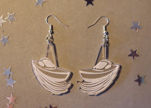Boucles d'oreilles bateau moteur acrylique