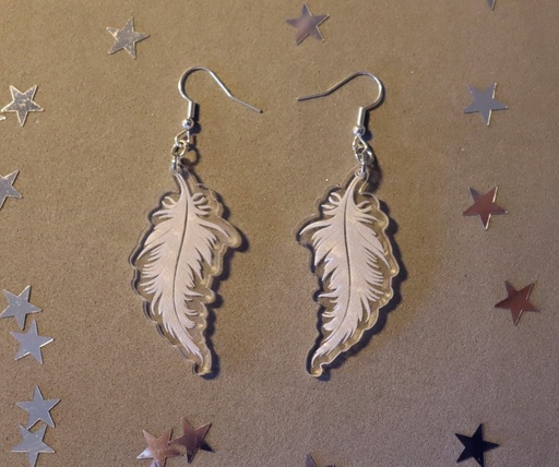 Boucles d'oreilles plume plexi