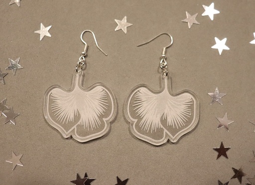 Boucles d'oreilles ginkgo biloba plexi