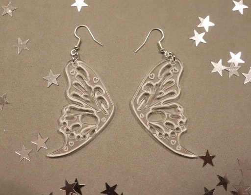 Boucles d'oreilles papillons acrylique