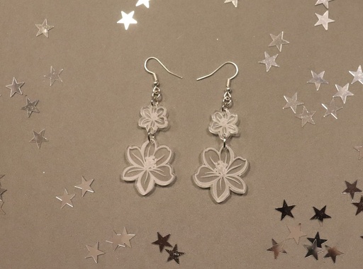 Boucles d'oreilles hibiscus acrylique