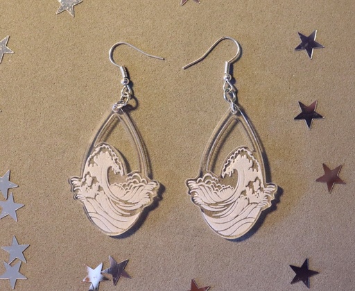 Boucles d'oreilles vague acrylique