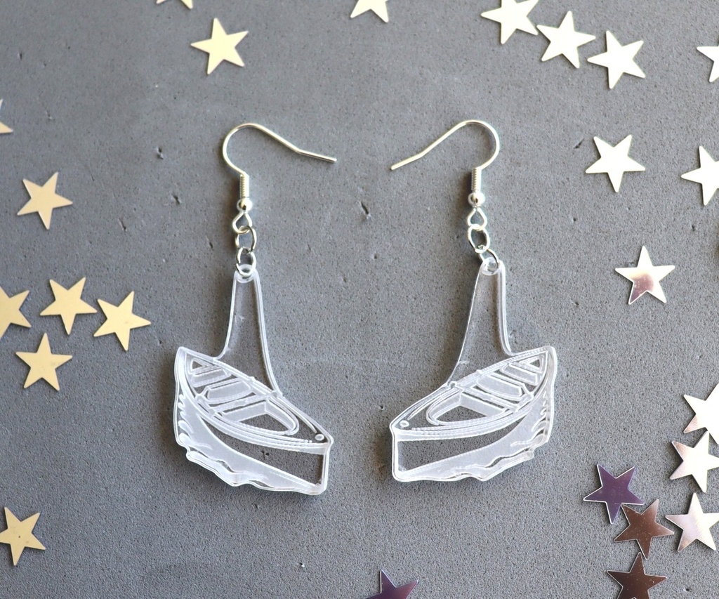 Boucles d'oreilles kayak en acrylique
