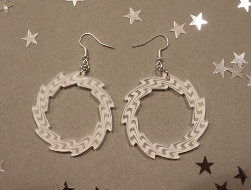 Boucles d'oreilles rondes vague géométrique acrylique