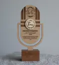 Trophée personnalisé en bois bi matière