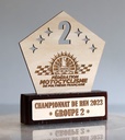 Trophée personnalisé en bois bi matière
