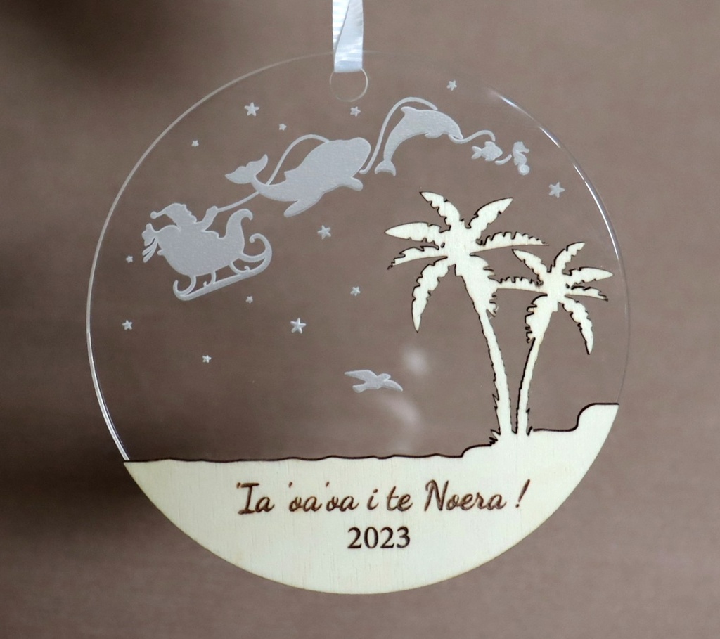 [BNPLBOPE001] Boule de noël en bois et acrylique