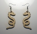 Boucles d'oreilles chinoises Dragon bois