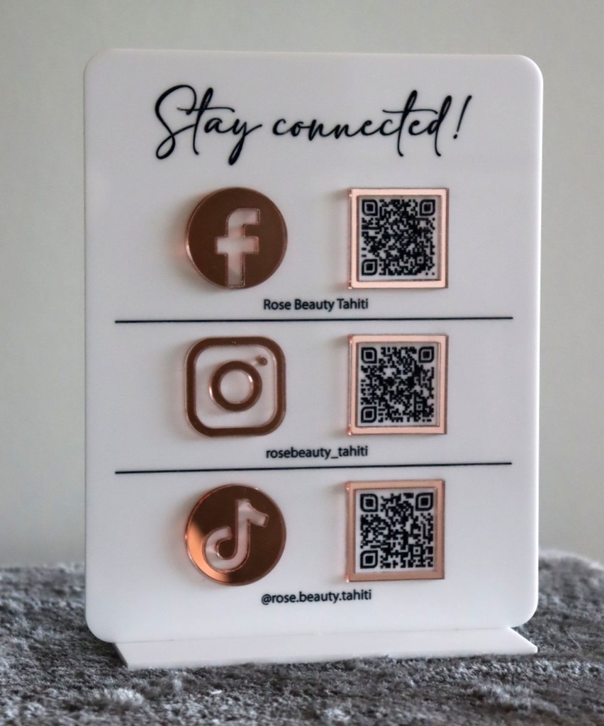 [RSPEBA001] Enseigne Réseaux sociaux bois ou acrylique