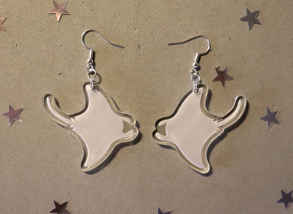 Boucles d'oreilles mantas plexi