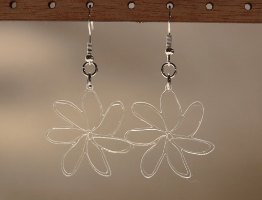 [BOPLTI002] Boucles d'oreilles tiare ajourée acrylique