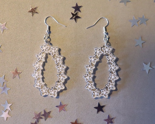 [BOPLFL002] Boucles d'oreilles florales couronne acrylique