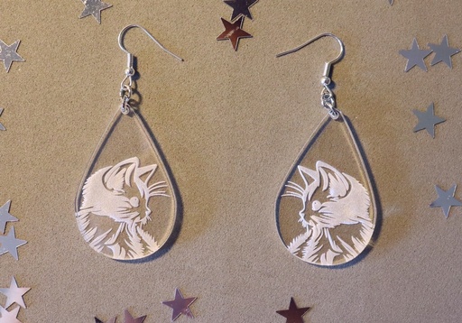 [BOPLCN001] Boucles d'oreilles chaton acrylique