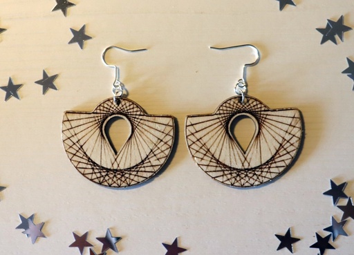 [BOBOGE001] Boucles d'oreilles géométriques bois