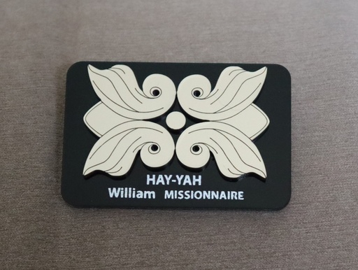 Badge professionnel personnalisé en acrylique