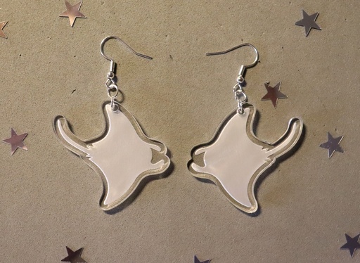 [BOPLMA001] Boucles d'oreilles mantas plexi