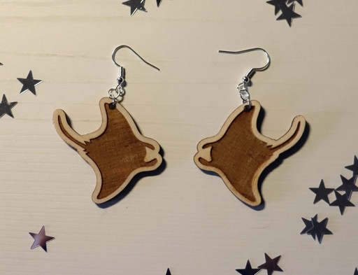 [BOBOMA001] Boucles d'oreilles mantas bois