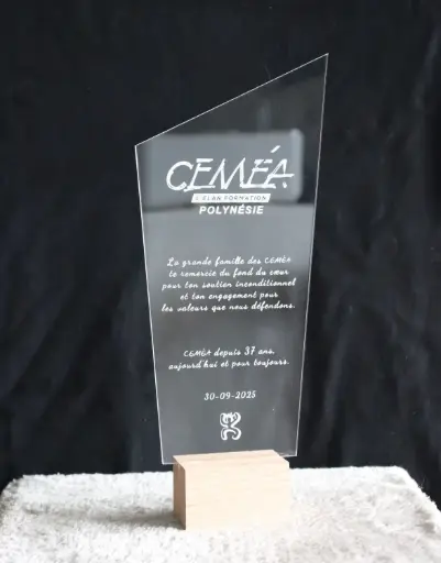 Trophée acrylique personnalisé - Forme simple