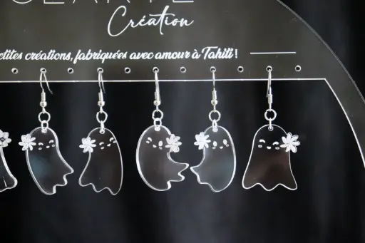 Boucles d'oreilles fantômes acrylique