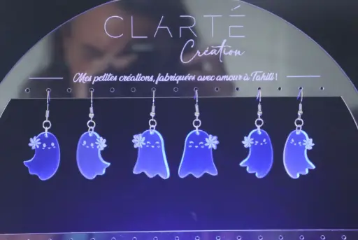 Boucles d'oreilles fantômes acrylique