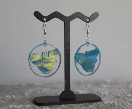[BOBNMR001] Boucles d'oreilles Moorea rondes acrylique bleu Navy