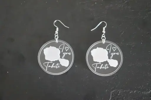 [BOPLILYT001] Boucles d'oreilles I love you Tahiti acrylique