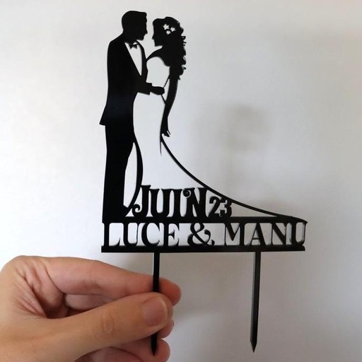 [PGPLPE001] Pic à gâteau acrylique personnalisé (topper cake)