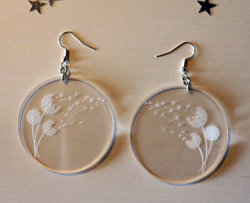 [BOPLPI001] Boucles d'oreilles pissenlit plexi